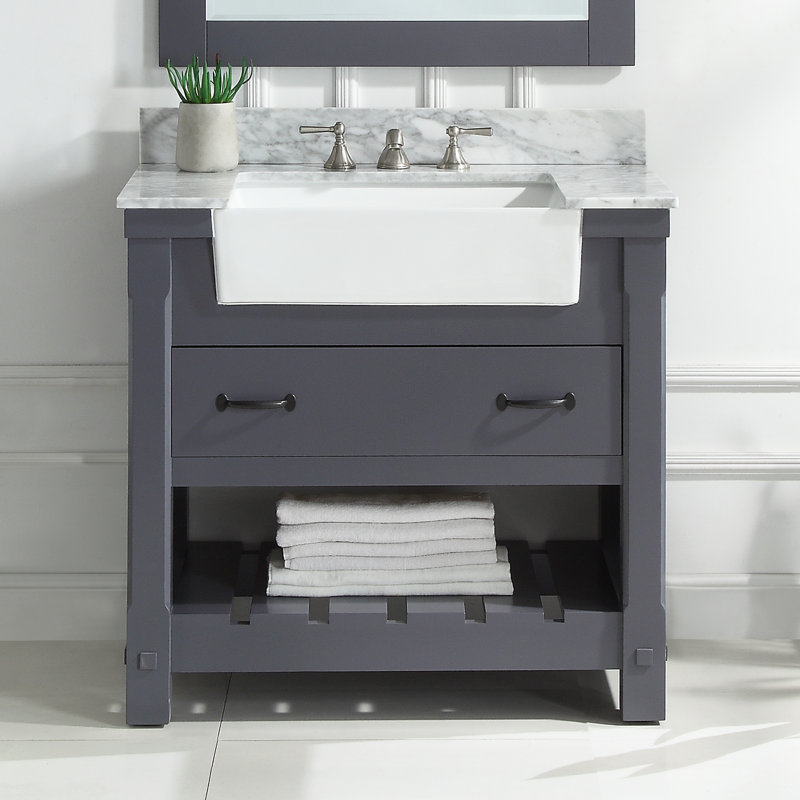 Dovecove Mantra 36'' Single Bathroom Vanity with Marble Top & Reviews